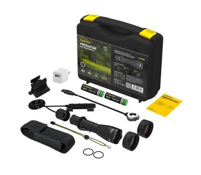 Фонарь Armytek светодиодный тактический Predator Pro Extended Set (Набор), холодный свет, аккумулят