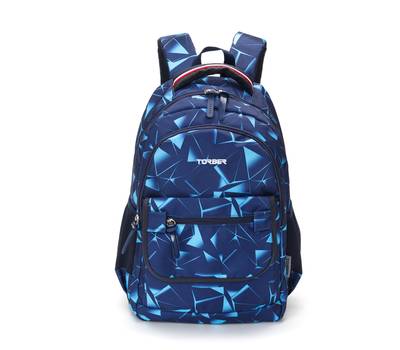 Рюкзак Torber Class X, темно-синий с орнаментом, 45 x 30 x 18 см + Пенал в подарок!