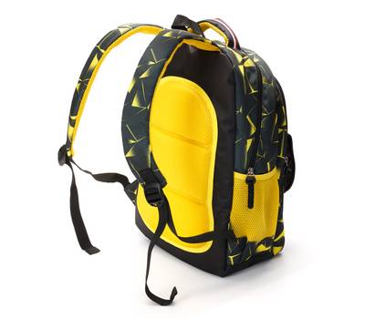Рюкзак Torber Class X, черно-желтый с орнаментом, 45 x 30 x 18 см + Пенал в подарок!