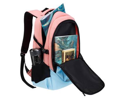 Рюкзак Torber школьный Class X, розово-голубой, 46x32x18 см + Мешок для обуви в подарок!