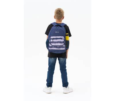 Рюкзак Torber школьный Class X, темно-синий с орнаментом, 45x30x18 см