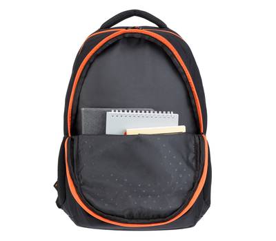 Рюкзак Torber школьный Class X, черный с оранжевой вставкой, 45x32x16 см