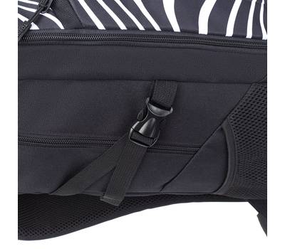 Рюкзак Torber школьный Class X, черный с принтом "Зебра", 46x32x18 см
