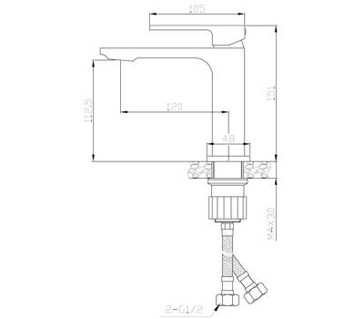 Смеситель для умывальника Orange M04-021cr Lutz