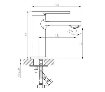 Смеситель для умывальника Orange M36-021cr Splito