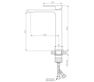 Смеситель для умывальника Orange M04-121b Lutz черный