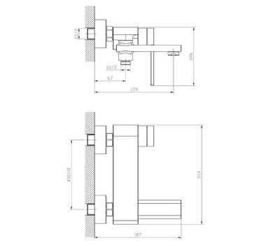 Смеситель для ванны Orange M36-100cr Splito