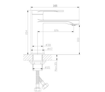 Смеситель для умывальника Orange M10-021b VESPER, черный