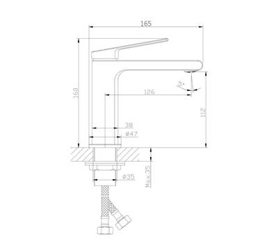 Смеситель для умывальника Orange M30-021b GAUSS, черный