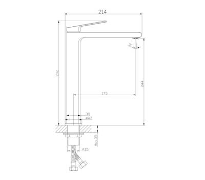 Смеситель для ванны Orange M30-121b GAUSS, черный