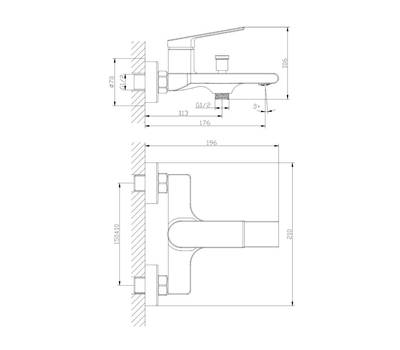 Смеситель для ванны Orange M30-100b GAUSS, черный