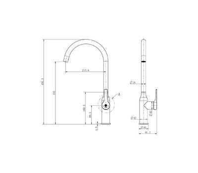 Смеситель для кухни Orange M15-001cr BONI пов. изливом, хром