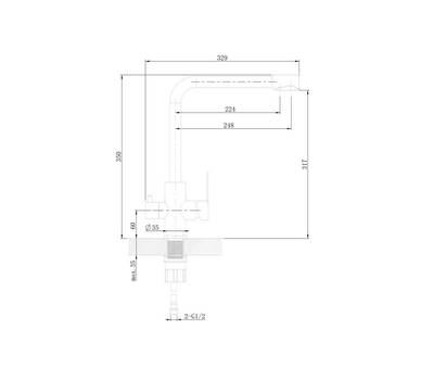 Смеситель для кухни Orange M99-008ni Steel с канал. пит воды