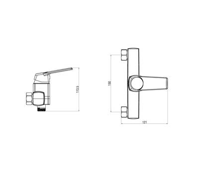 Смеситель для душа OneLife P02-200cr полимерный