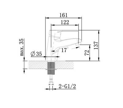 Смеситель для умывальника Agger A2902100 Right