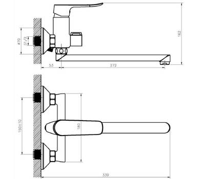 Смеситель для ванны Agger A2521100 Nice с душевым набором