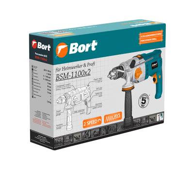 Дрель ударная BORT BSM-1100x2