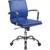 Офисное кресло БЮРОКРАТ CH-993-Low низкая спинка синий искусственная кожа крестовина хром